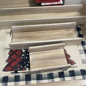 Rustic Wooden Shelf Set - Brown